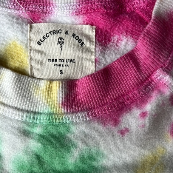 Electric & Rose, white tie dye sweatshirt, size small - Picture 2 of 5